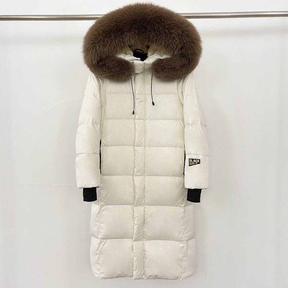 OFTBUY Winter Clothes Women Black Gold Goose Down Coat Big Real Raccoon Fur Collar Overcoat Real Fox Fur Puffer Jacket Female