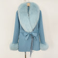 OFTBUY Short Real Fox Fur Wool Coat New Autumn Winter Clothes Women Fashion Natural Fur Woolen Jacket Female Tassel Overcoat
