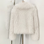 OFTBUY Warm Thicken Luxury Outerwear New Winter Clothes Female Women's Cozy Faux Mongolian Fur Short Coat Teddy Faux Fur Jacket