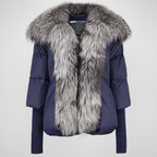 OFTUBY White Duck Down Jacket Winter Women Warm Loose Coat Natural Real Fox Fur Collar Thick Luxury Outerwear New Fashion