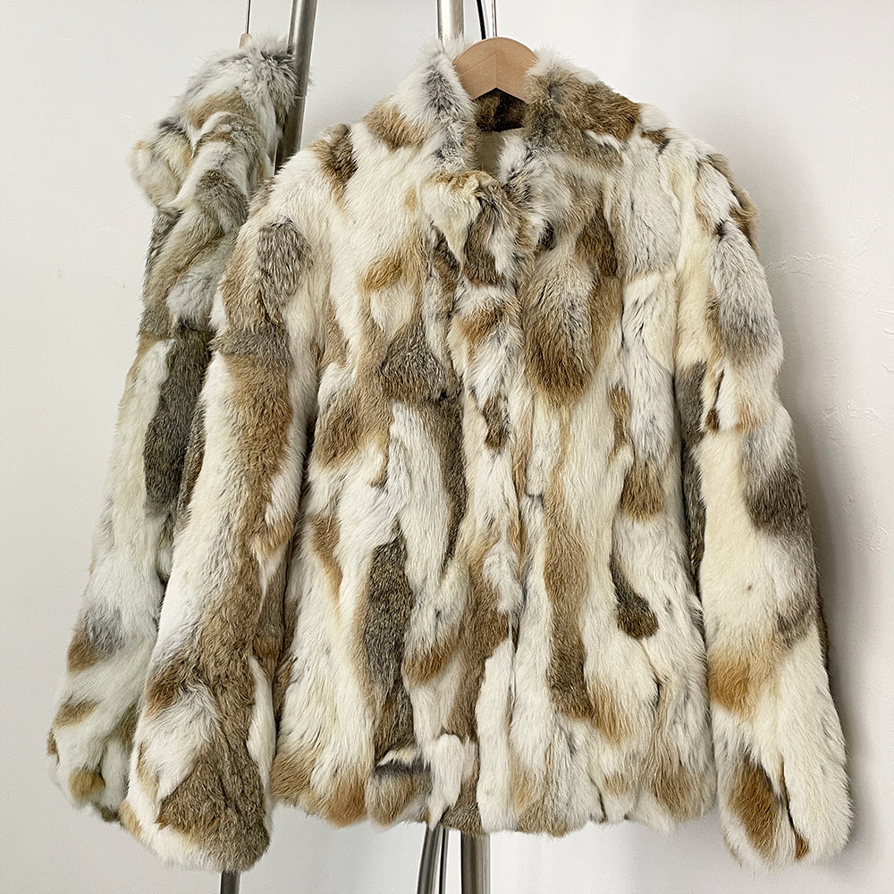 OFTBUY New Autumn Winter Clothes Women Hot Sales Natural Rabbit Fur Jacket Female Fashion Short Thick Warm Real Fur Coat