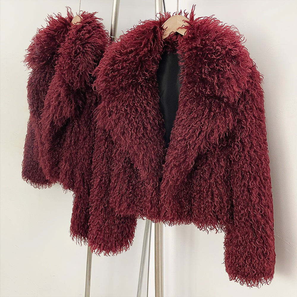 OFTBUY Warm Thicken Luxury Outerwear New Winter Clothes Female Women's Cozy Faux Mongolian Fur Short Coat Teddy Faux Fur Jacket