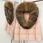 OFTBUY Big Real Fox Fur Collar Duck Down Coat Female New Winter Hooded Warm Down Clothes Women Natural Raccoon Fur Puffer Jacket