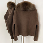 OFTBUY New Autumn Warm Winter Woolen Clothes Outerwear Women's Wool Coat with Real Fox Fur Trim Luxury Jacket with Natural Fur