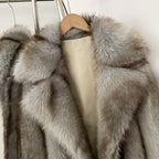 OFTBUY Chic Oversized Lapel Faux Fur Jacket - Premium Vegan Fur Winter Coat with Soft Texture