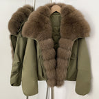 OFTBUY Women's Dcuk Down Coat with Big Real Fox Fur Collar New Winter Warm Thickened Clothing Female Natural Fur Puffer Jacket