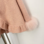 OFTBUY New Women's Wool Jacket with Real Fox Fur Cuffs Winter Elegant Fashion Clothing Outerwear Short Luxury Woolen Coat Female