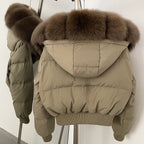 OFTBUY Knit Cuff Short Real Fox Fur Collar Duck Down Coat Female New Autumn Winter Clothes Women Genuine Fur Puffer Jacket
