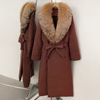 OFTBUY Real Fox Fur Collar Fluffy Puffer Jacket Female New Long Winter Down Clothing Women Thickened Warm White Duck Down Coat