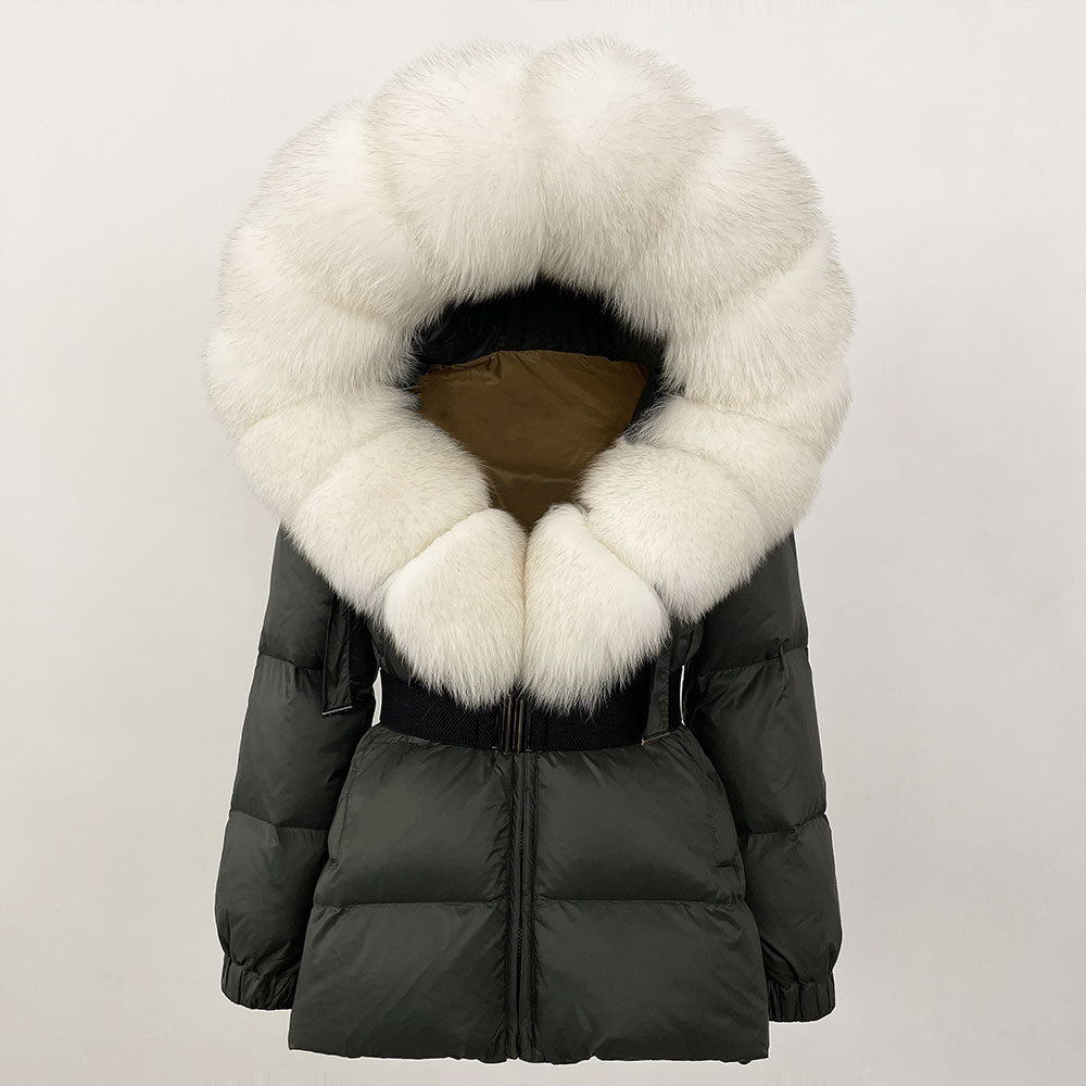 OFTBUY New Winter Clothing Puffer Jacket Women Parkas Waterproof Real Fox Fur Hooded Thick Warm 90% White Duck Down Coat Female