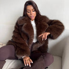 OFTBUY Winter Clothes Female Ins Hot Fashion Girls Oversized Gradient Fur Coat Women Thick Warm Outerwear Fluffy Faux Fox Fur Jacket