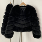 OFTBUY New Autumn Winter Clothing Warm Short Luxury Thick Black Natural Fox Fur Jacket Lady Fashion Real Raccoon Fur Coat Female
