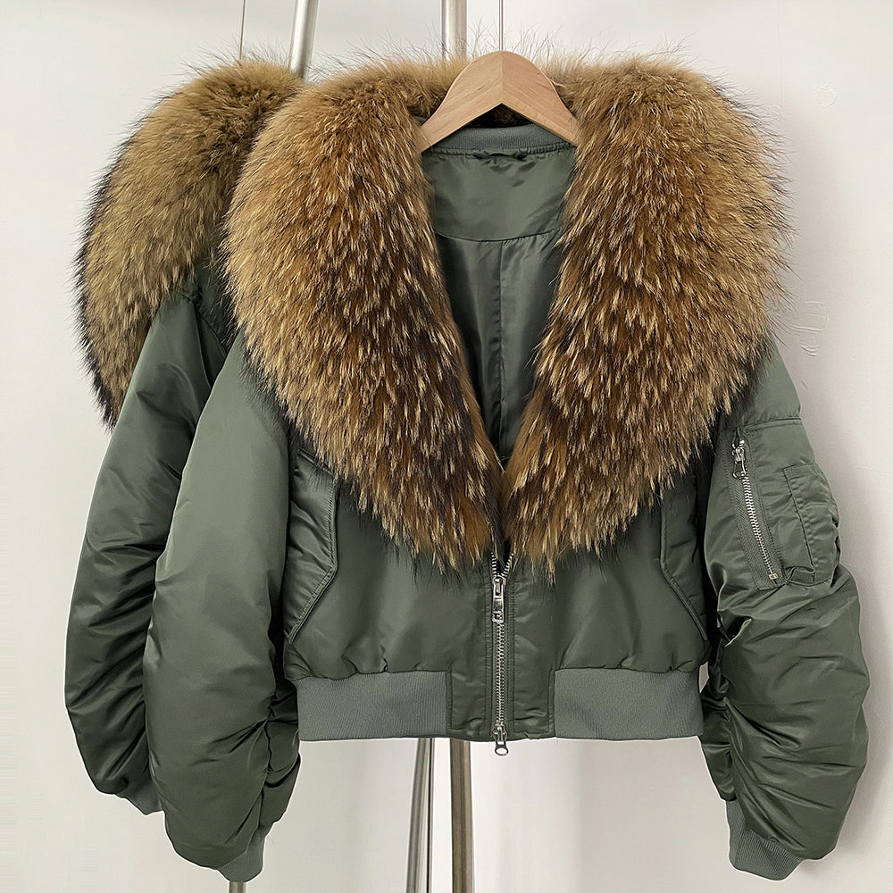 OFTBUY Short Thickened Warm Puffer Jacket Female New Autumn Winter Real Fox Fur Collar Clothes Women Natural Fur Duck Down Coat