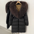 OFTBUY Warm Long Puffer Jacket Female New Winter Clothes Women Fashion Luxury Duck Down Coat with Real Mongolia Sheep Fur Collar