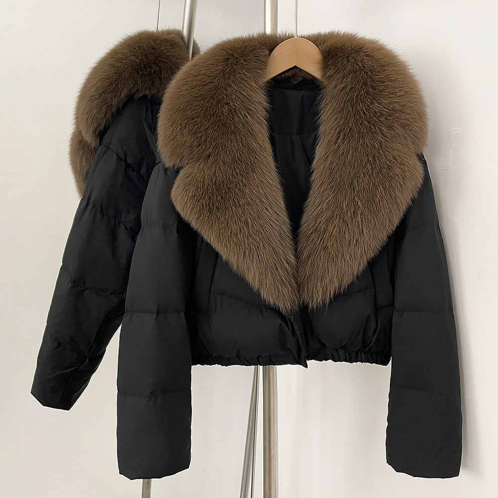 OFTBUY New Autumn Winter Thickened Warm Clothes Women Short Real Fox Fur Collar Down Coat Female Natural Fur Down Puffer Jacket