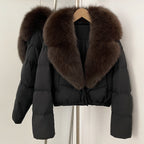 OFTBUY New Autumn Winter Thickened Warm Clothes Women Short Real Fox Fur Collar Down Coat Female Natural Fur Down Puffer Jacket