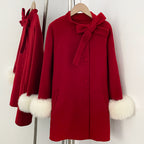 OFTBUY Warm Long Sleeves Woolen Jacket Female New Autumn Winter Clothes Women Fashion 100% Wool Coat with Real Fox Fur Cuffs =