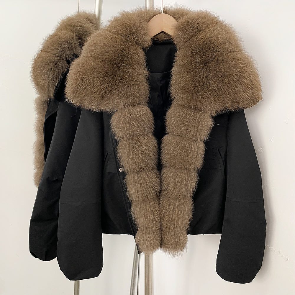 OFTBUY Women's Dcuk Down Coat with Big Real Fox Fur Collar New Winter Warm Thickened Clothing Female Natural Fur Puffer Jacket