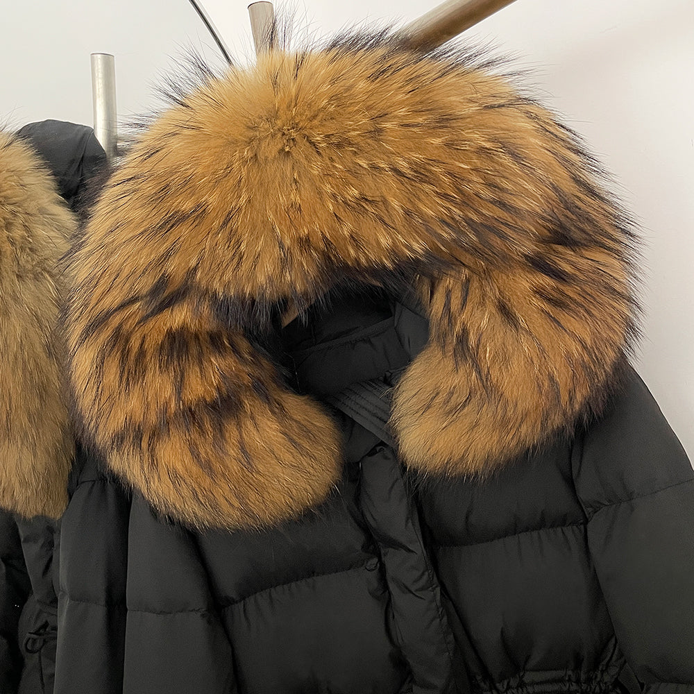 OFTBUY Hooded Long Sleeves Real Fur Duck Down Coat Female New Autumn Winter Warm Clothes Women Natural Fox Fur Puffer Jacket