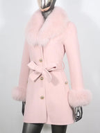 OFTBUY Double-sided Wool Coat Female New Autumn Winter Real Fox Fur Clothes Women Detachable Fur Cuffs Woolen Cashmere Jacket