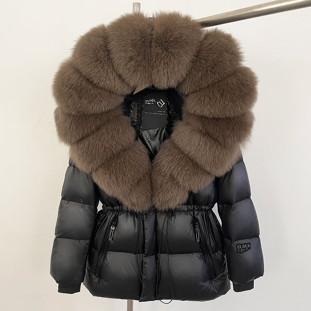 OFTBUY Big Real Fox Fur Coat Autumn Winter Clothes Women Warm Natural Fur White Goose Duck Jacket Female Hooded Puffer Jacket