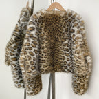 OFTBUY New Autumn Winter Clothing Women Short Thick Warm Artificial Fake Fur Coat Female Luxury Leopard O-neck Faux Fur Jacket