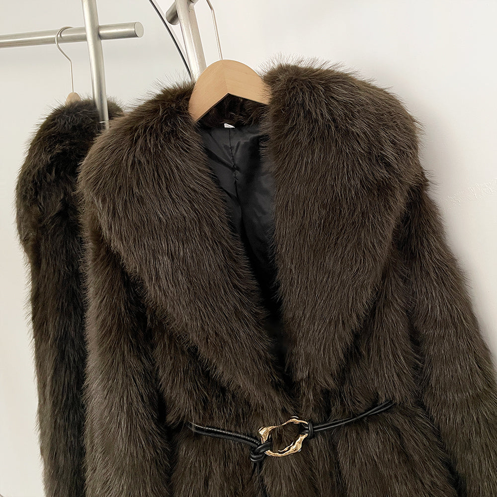 OFTBUY New Autumn Winter Top Thickened Warm Clothing Women Fashion Faux Fur Coat Female Belt Black Fluffy Fake Fur Jacket Outerwear