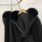 OFTBUY Short Faux Lamb Fur Jacket Female New Fashion Autumn Warm Thick Artificial Fur Winter Clothing Women Hooded Fake Fox Fur Coat