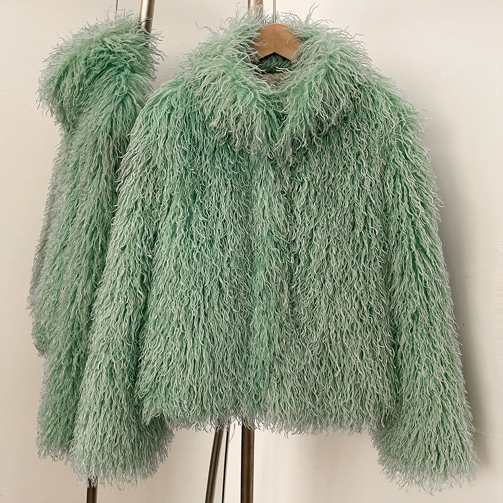 OFTBUY Wholesale Faux Fur Coat Female Artificial Mongolian Sheep Fur Fluffy Jacket Women New Winter Thickened Warm Outerwear Lady
