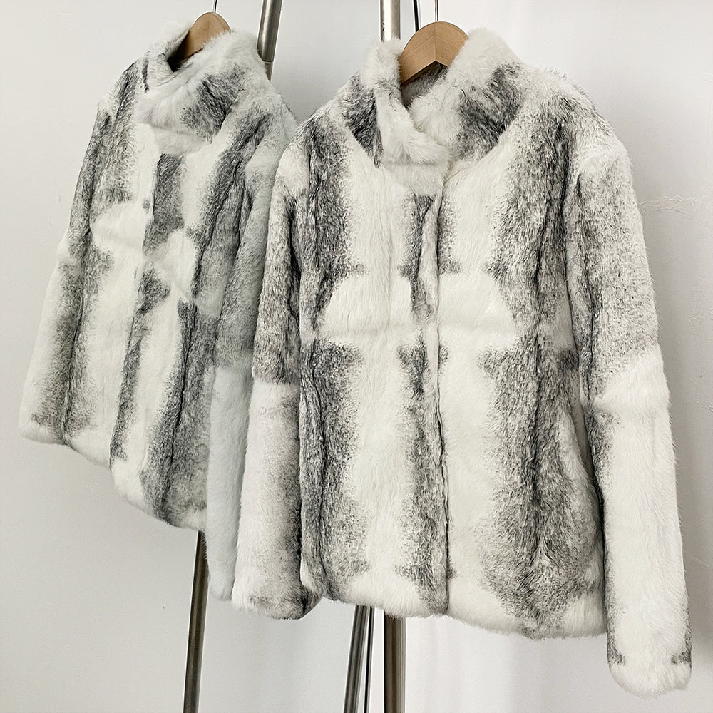 OFTBUY New Autumn Winter Clothes Women Hot Sales Natural Rabbit Fur Jacket Female Fashion Short Thick Warm Real Fur Coat