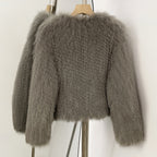 OFTBUY Luxury Short Natural Fox Fur Jacket Female New Autumn Winter Warm Top Clothes Women Weaving Thick Fluffy Real Fur Coat