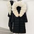 OFTBUY Hooded Winter White Duck Down Coat Large Real Fox Fur Collar X-Long Puffer Jacket Women Thick Female Parkas With Belt