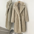 OFTBUY New Winter Clothes Women Fashion Long Warm Faux Fur Jacket Long Sleeve Artificial Fox Fur Coat Female Luxury Fake Fur Coat Lady