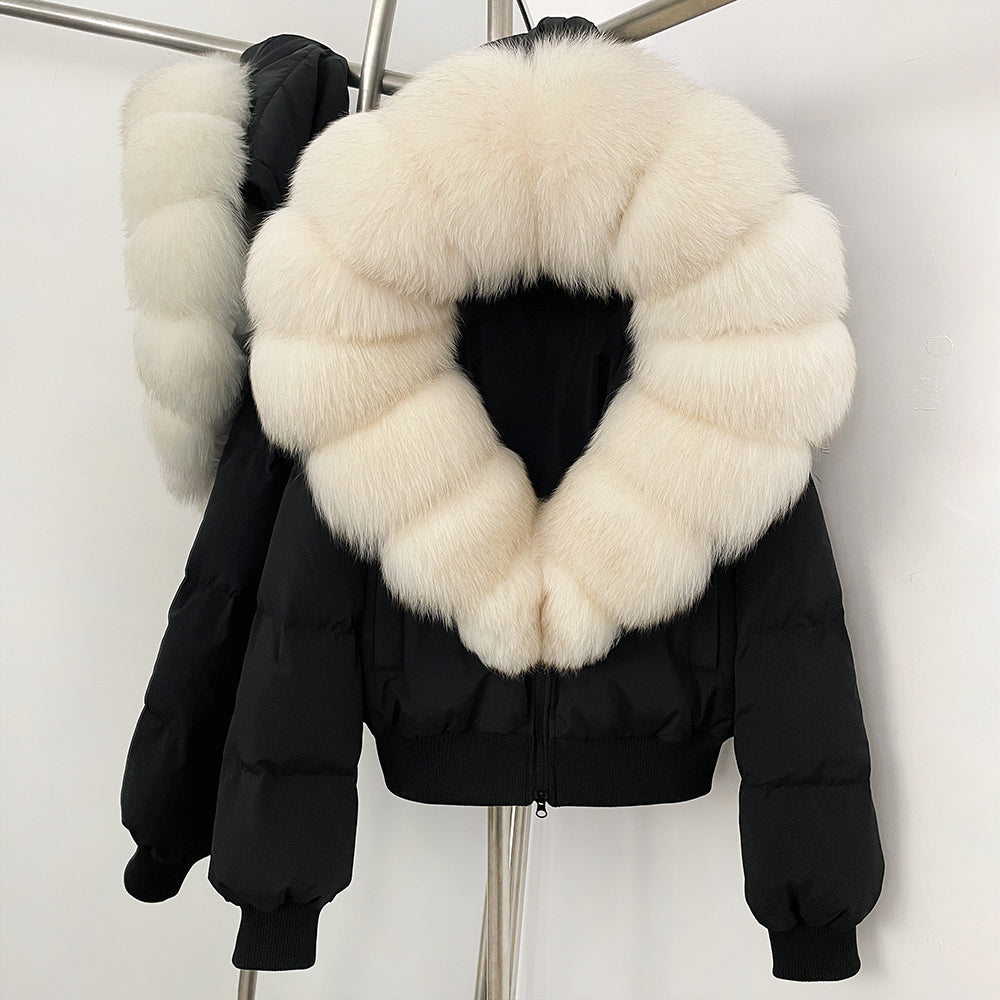 OFTBUY New Warm Thickened Autumn Winter Coat Women Short Real Fox Fur Duck Down Clothes for Women Natural Fur Puffer Coat Female