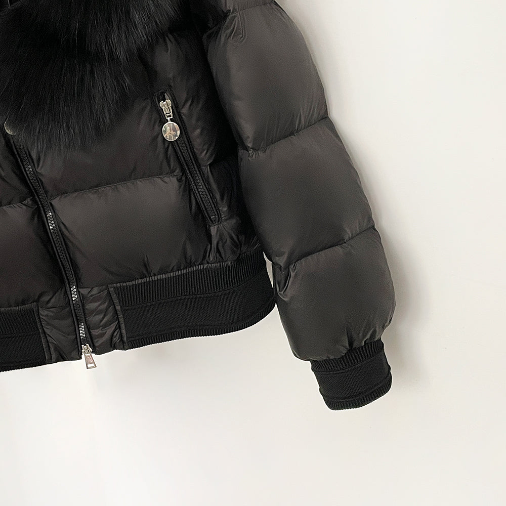 OFTBUY Hooded Thickened Warm Fluffy Puffer Jacket Women New Winter Real Fox Fur Top Clothing Natural Fur White Duck Down Coat