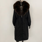 OFTBUY New Zipper Autumn Winter Clothes Women Natural Fox Fur Collar Goose Down Coat Long Warm Thickened Real Fur Puffer Jacket