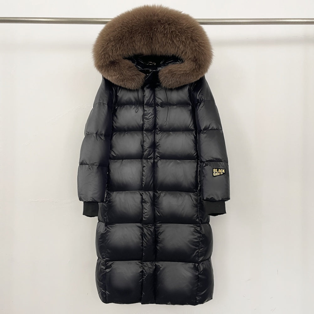OFTBUY Winter Clothes Women Black Gold Goose Down Coat Big Real Raccoon Fur Collar Overcoat Real Fox Fur Puffer Jacket Female