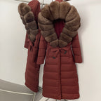 OFTBUY Hooded Winter White Duck Down Coat Large Real Fox Fur Collar X-Long Puffer Jacket Women Thick Female Parkas With Belt