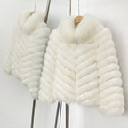 OFTBUY 2-in-1 Reversible Luxury Jacket - 100% Real Fox Fur Coat & Windproof Winter Parka