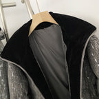 OFTBUY Sequined Duck Down Coat Female New Women's Short Puffer Jacket with Real Fox Fur Collar  Luxury Sparkly Winter Outerwear