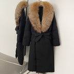 OFTBUY Real Fox Fur Collar Fluffy Puffer Jacket Female New Long Winter Down Clothing Women Thickened Warm White Duck Down Coat