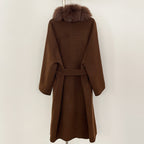 OFTBUY Long Natural Fur Wool Coat Fashion Warm Big Real Fox Fur Jacket Female New Autumn Winter Clothes Women Woolen Overcoat