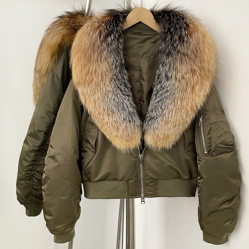 OFTBUY Short Thickened Warm Puffer Jacket Female New Autumn Winter Real Fox Fur Collar Clothes Women Natural Fur Duck Down Coat
