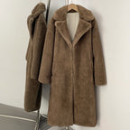 OFTBUY Women's Elegant Luxury Faux Mink Fur Long Coat Artificial Fur Jacket Female Warm Outerwear New Autumn Winter Clothes