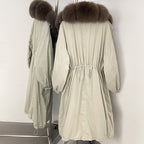 OFTBUY New Zipper Autumn Winter Clothes Women Natural Fox Fur Collar Goose Down Coat Long Warm Thickened Real Fur Puffer Jacket