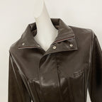 OFTBUY New Women's Faux Leather Cropped Jacket Stand Collar Asymmetric Hem Closure Streetwear Fashion Outerwear Clothing Female