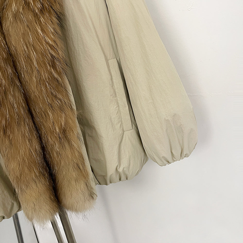 OFTBUY Loose Thick Warm Goose Down Coat Female New Winter Japanese Style Outfit Top Clothes Women Natural Fox Fur Puffer Jacket