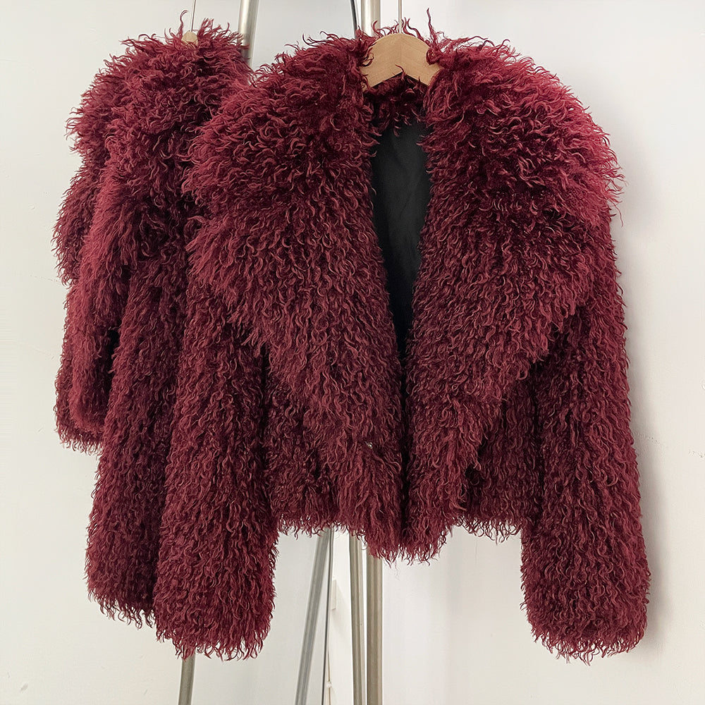 OFTBUY Warm Thicken Luxury Outerwear New Winter Clothes Female Women's Cozy Faux Mongolian Fur Short Coat Teddy Faux Fur Jacket