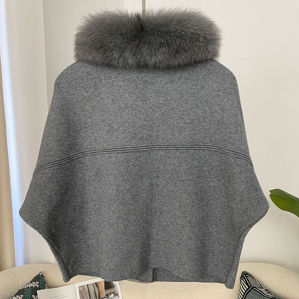 OFTBUY Autumn Winter Real Fox Raccoon Fur Collar Coat Knitted Sweater Women Short Sleeve Jacket Thick Warm Outerwear Streetwear