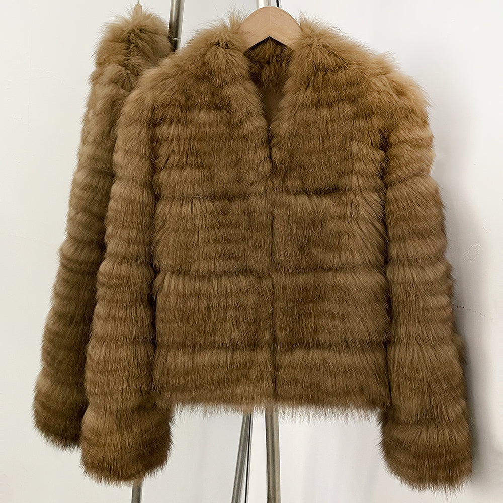 OFTBUY New Autumn Winter Clothes Women Fashion Warm Thick Real Fox Fur Jacket Female Luxury Long Natural Fur Coat Streetwear